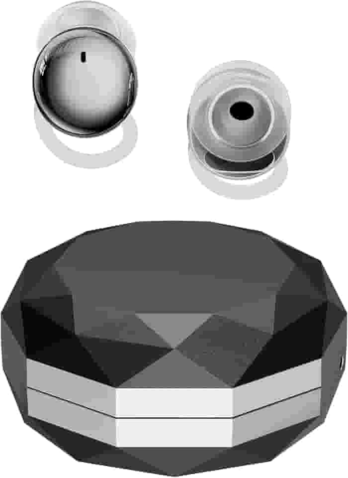 JSKJ Fones de Ouvido Bluetooth Sem Fio, Design Octagonal, Estojo de Carregamento, Sleeping01 Preto