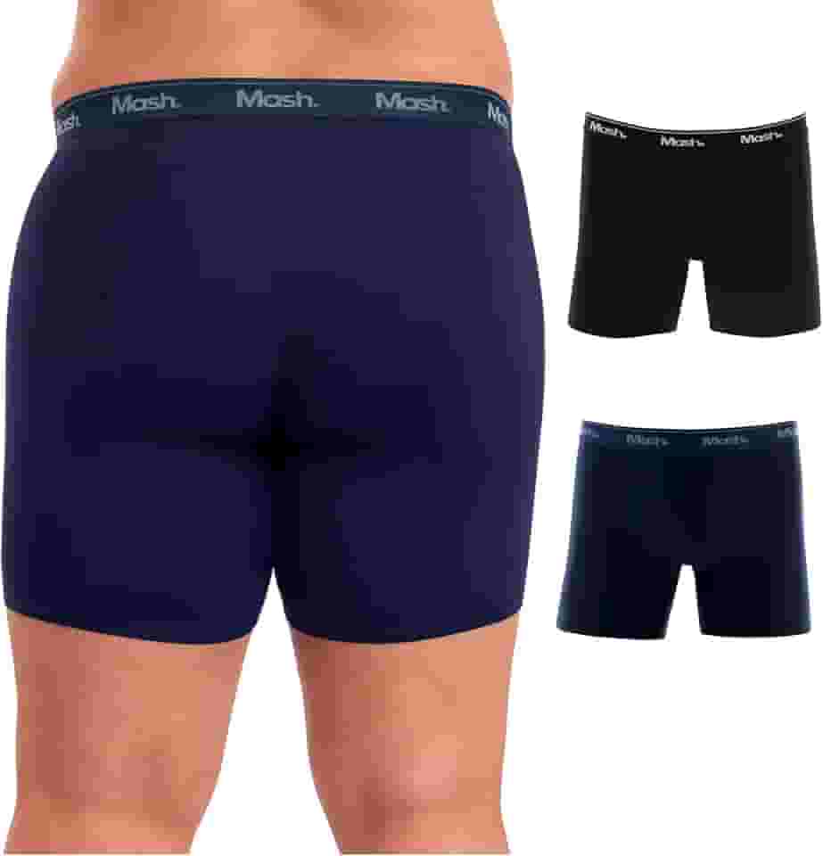 Kit 2 Cuecas Boxer Plus Size Mash Antiassadura Cotton Algodão Respirável Masculina