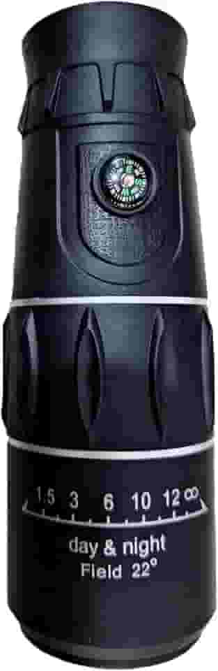 Monóculo Profissional 35x95, Alcance 8000m, Lente 40mm, Corpo Emborrachado, Preto