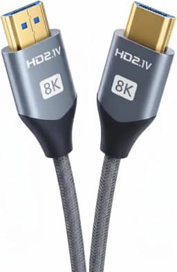 Cabo HDMI 2.1 8K 2m Ultra Rápido 48Gbps | HDR10 eARC VRR | Compatível com TV 4K, Monitor Gamer, Projetor, PC | Conector Banhado a Ouro e Cabo Reforçado