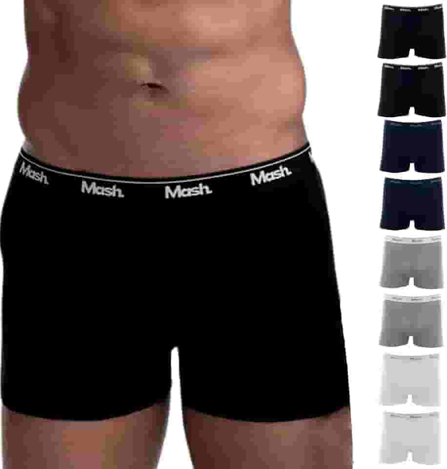 Kit 8 Cuecas Boxer Mash Algodão Cotton Respirável Masculina