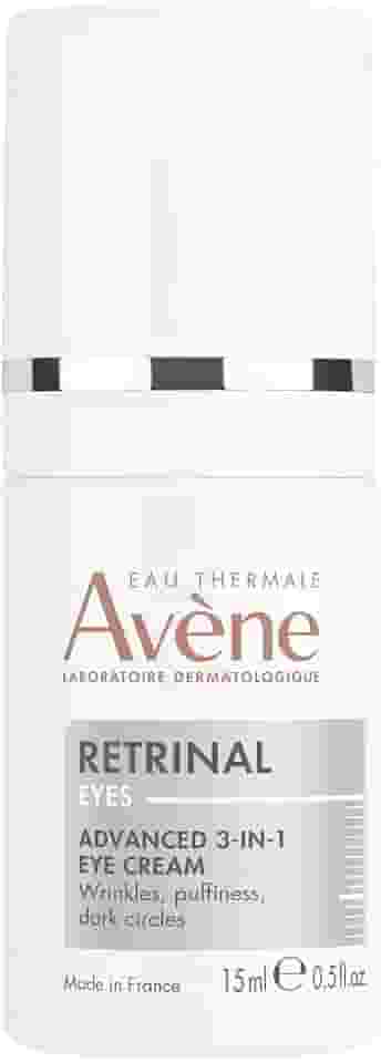 Avène Retrinal Avançado 3 em 1 Creme Para a Área dos Olhos 15ml, com Retinaldeído, Ácido Hialurônico e Sulfato de Dextrano, Desempenho Avançado na Redução de Olheiras, Rugas e Bolsas