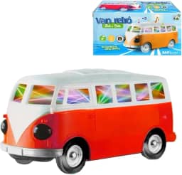 Carrinho Kombi Perua com Sons e Luzes 3D Bate e Volta Gira 360º Brinquedo Infantil