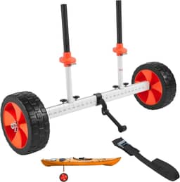 VEVOR Carrinho de caiaque, capacidade de carga de 104 kg, carrinho de canoa com pneus de poliuretano sólido de 25,4 cm e suporte, monta e desmonta em segundos, carrinho de prancha de remo para