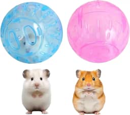 2 bolas de hamster rotundidade de 9 cm, bolas de exercício de hamster anão respiráveis e resistentes, brinquedos de gerbil, animais pequenos, suprimentos portáteis para animais de estimação pequenos
