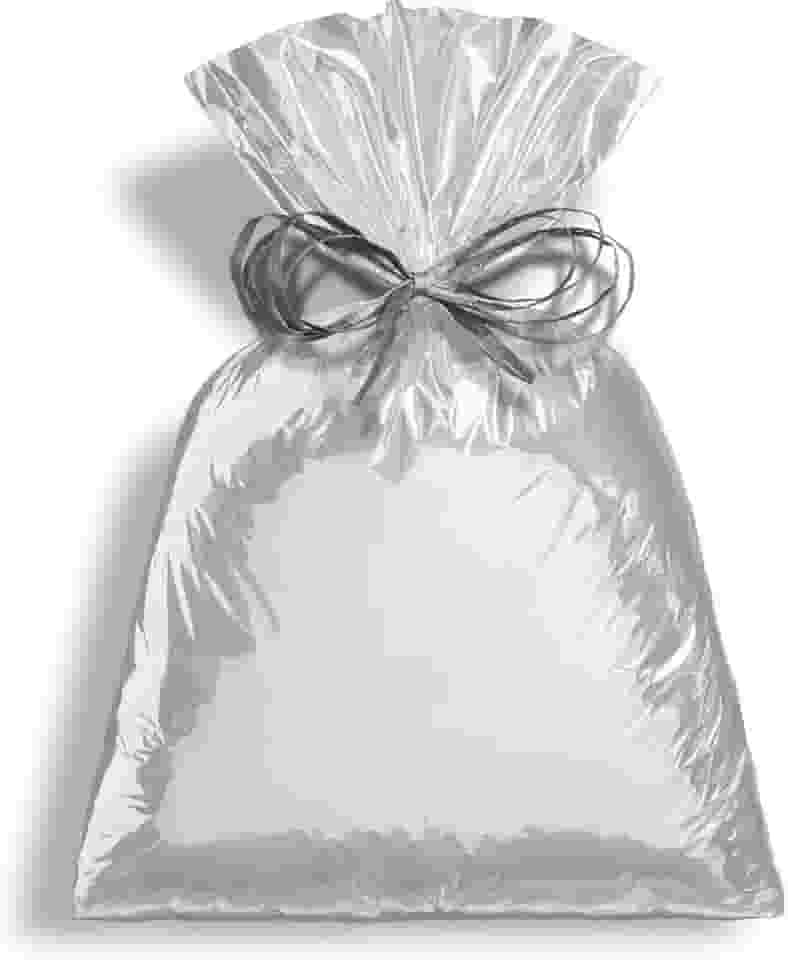 Saco Para Presente Cromus Embalagens com Acabamento Metalizado na Cor Prata 25x37 cm com 50 Unidades