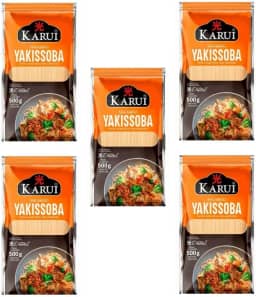 Kit 05 Macarrão Para Yakissoba Yakisoba Fino Karui 500gr