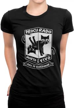 Camiseta Feminina Gato De Schrodinger Procurado Geek