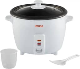 IMUSA - Arroceira elétrica de 16 chávenas cozidas e 8 chávenas sem cozinhar, panela antiaderente de cerâmica, multicozinha para arroz, quinoa, aveia, guisado, função de manter o calor, compacto para