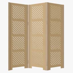 Biombo Divisor de Ambiente 3 Folhas em Mdf Bipartido- Painel Decorativo para Sala de Estar, Quarto e Home Office, 1.80m(VERTICAL)