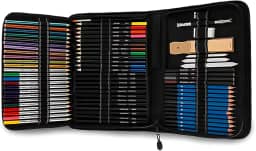 Conjunto De Lápis Arte Profissional Com 72 Peças, Kit De Esboços Para Caderno De Desenho, Aquarela, Grafite, Metal, Lápis Para Artistas Iniciantes Adultos Crianças Adolescentes Linha Super Premium