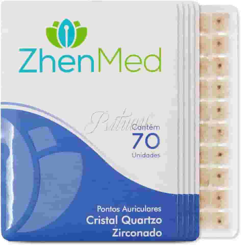 Ponto Auricular Cristal Quartzo Zirconado 350 Pontos Zhenmed Auriculoterapia (Esparadrapo Redondo)