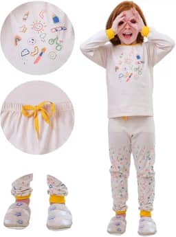 Pijama infantil para Meninos, conjunto de roupa, manga comprida, 100% algodão, Meia Estação, 1 ao 10 anos