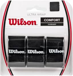 Fita Goods Ultra Wrap Tennis Overgrip, WILSON Sporting, pacote com 3, preto (WRZ403000)