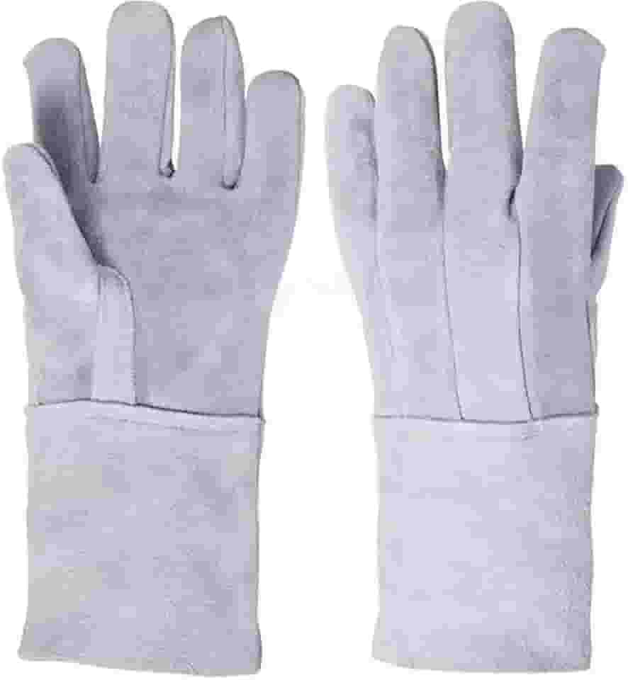 Luva de Raspa em Couro Punho 15 Proteção Individual EPI Segurança do Trabalho Soldador Construção Civil Indústria