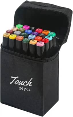 Estojo de Canetas Permanentes Touch, Marcador Ponta Dupla, Canetinhas para Colorir Desenhos, Lettering, Sketch (24)