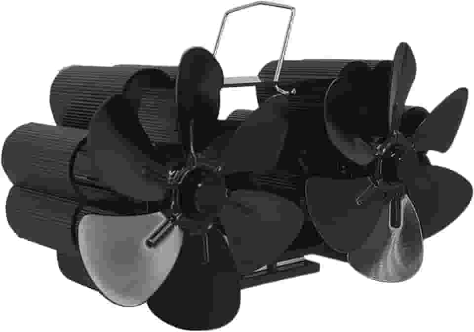 Lareira - 12 Blades Wood Fogão Ventilador Para Calor Powered | lareira suspenso com motores duplos economize energia para queima lenha fogão e pellets
