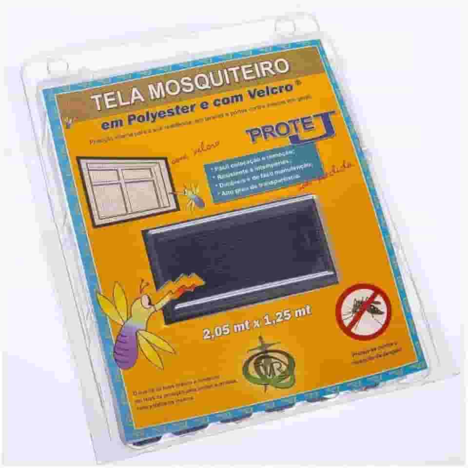Tela Mosquiteiro Com Velcro Protej Cinza