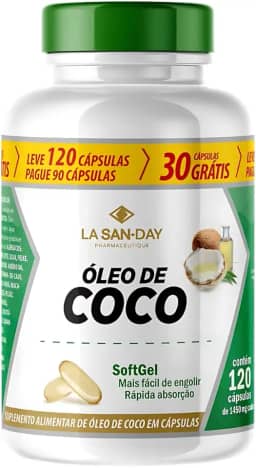 Óleo de Coco (Leve 120 Pague 90 Cápsulas) - Tem potente ação antibacteriana e antiviral, Propriedades calmante, hidratantes e antioxidantes
