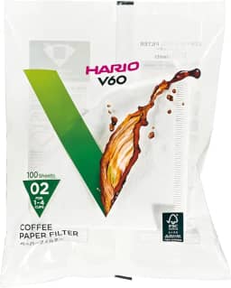 Filtro de Papel para Coador de Café V60, Tamanho 02, Pacote com 100 Hario 0 Branco(Pacote pode variar)