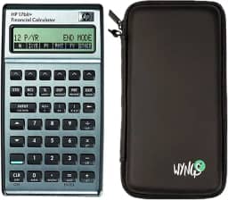 Calculadora financeira HP 17BII+ - 17B II Plus + capa protetora WYNGS preta