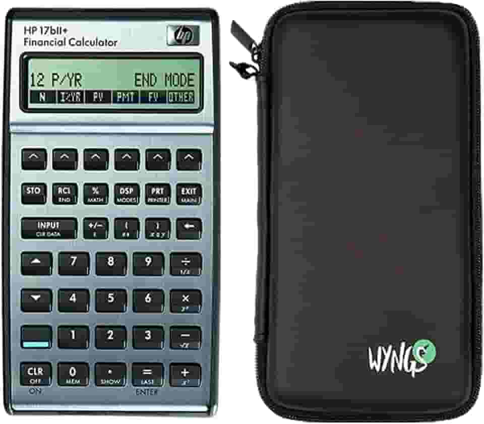 Calculadora financeira HP 17BII+ - 17B II Plus + capa protetora WYNGS preta