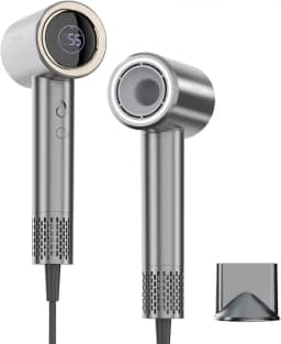 Secador de Cabelo Profissional 1500W 127V com Íons Negativos, Motor 110.000 RPM, Bocal Magnético 360°, 2 Velocidades/4 Temperaturas, Display Digital, Baixo Ruído, Cabo 1,6 m, Cinza