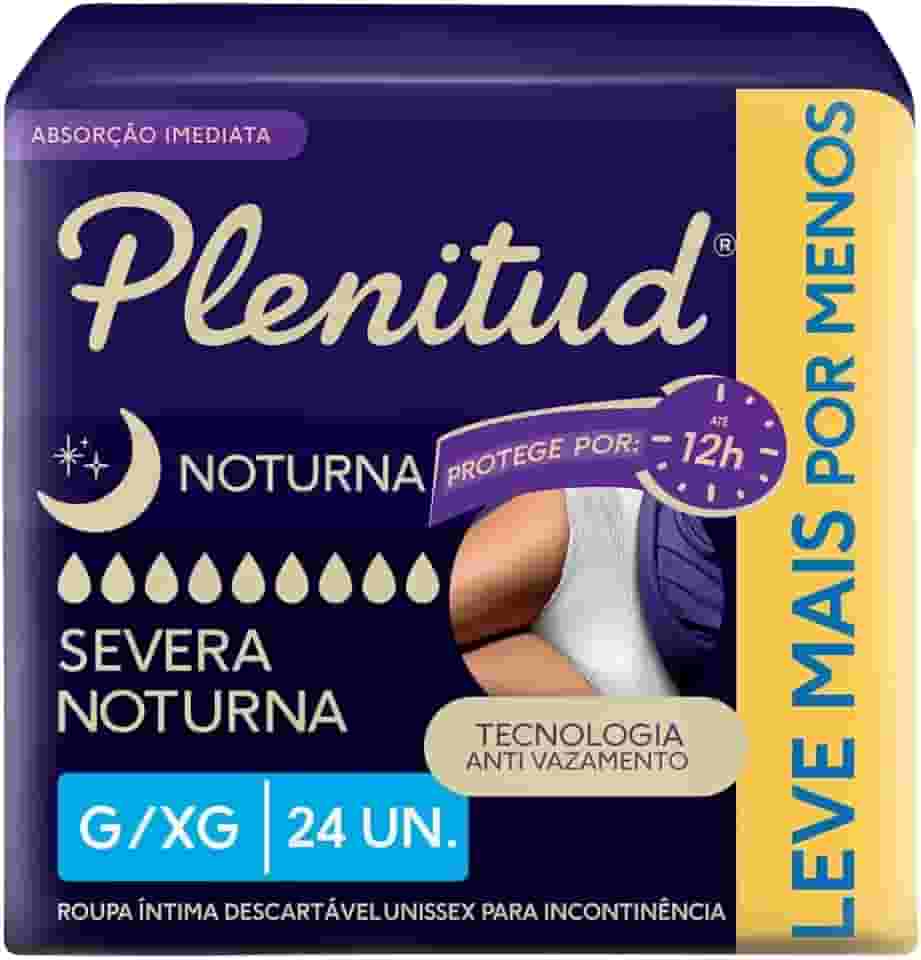 Plenitud Roupa Intima Noturna para incontinência urinaria G/XG - 24 unidades (Embalagem pode variar)