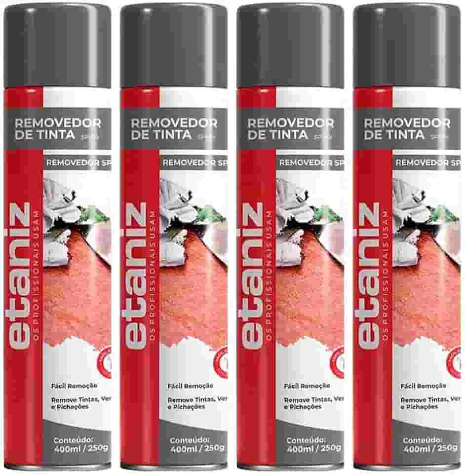 Kit 4 Etaniz Removedor Tinta Verniz Pichação Grafite 400ml