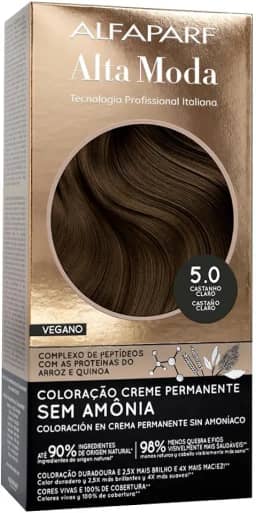 Coloração Permanente Alfaparf Alta Moda Sem Amônia 5.0 Castanho Claro