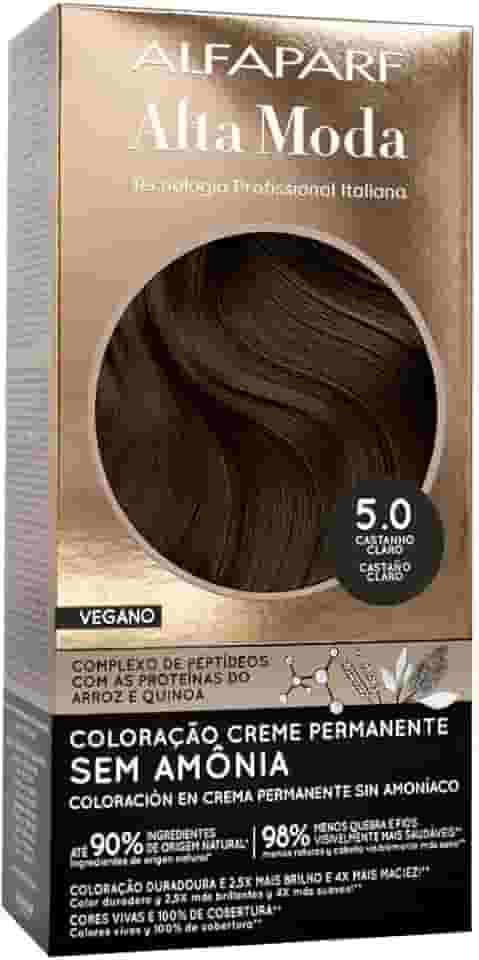 Coloração Permanente Alfaparf Alta Moda Sem Amônia 5.0 Castanho Claro