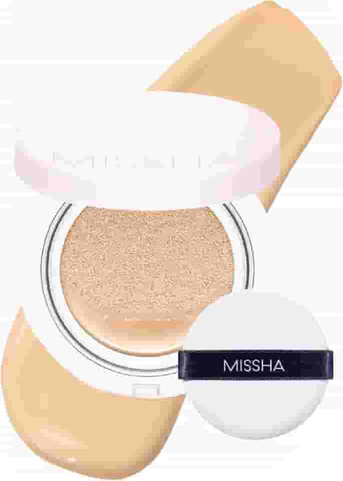 MISSHA Magic Cushion Foundation No.23 Natural Bege Para Pele Clara Com Tom De Pele Neutro Cobertura Impecável, Acabamento Úmido, Fácil Aplicação Para Todos Os Tipos De Pele