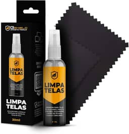 Gshield Kit Spray Limpa Telas Bactericida com Flanela de Microfibra para Limpeza de Celular, Notebook, TV, Tablet, Óculos, Legalizado ANVISA, Grip Clean (30ml)