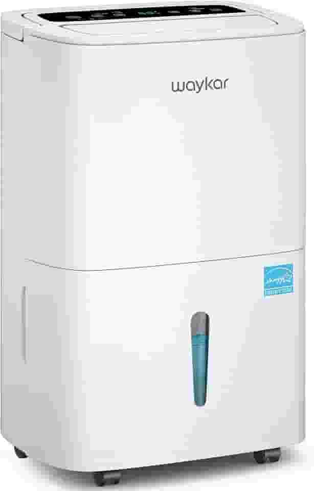 Waykar Desumidificador Energy Star de 5.000 m² para casa e porão, 80 litros, desumidificador com mangueira de drenagem para salas grandes e médias