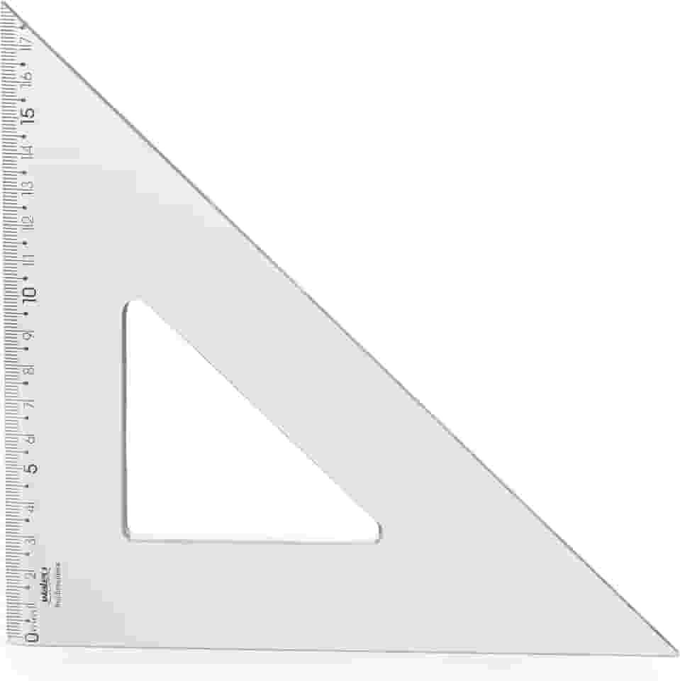 Esquadro Isósceles 45° de 26cm, Waleu, New Line