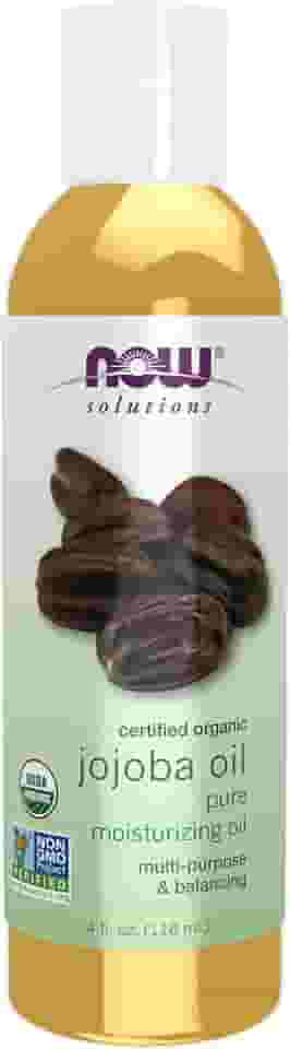 Agora soluções, óleo de jojoba orgânico, óleo multiuso hidratante para rosto, cabelo e corpo, 4 onças