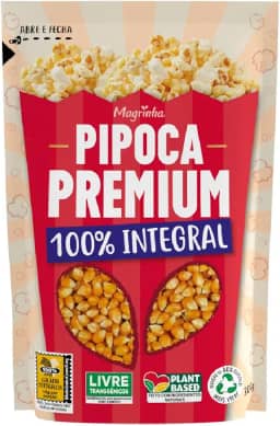 Milho de Pipoca Da Magrinha 300g – Premium, Grãos Selecionados, Milho Não Transgênico, Alta Expansão, Sem Glutamato, Plant-Based e Natural, Sem Lupas de Alto Teor