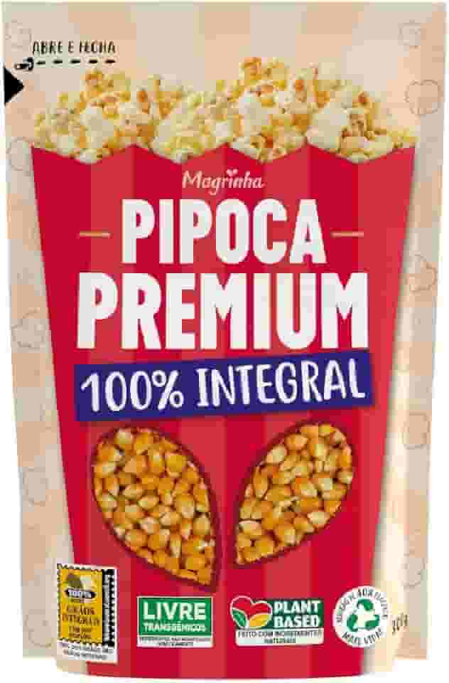 Milho de Pipoca Da Magrinha 300g – Premium, Grãos Selecionados, Milho Não Transgênico, Alta Expansão, Sem Glutamato, Plant-Based e Natural, Sem Lupas de Alto Teor