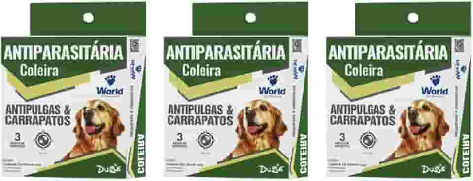 3 Coleira Dugs Antipulgas e Carrapatos Para Cães