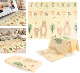 TAPETE TATAME INFANTIL EMBORRACHADO DOBRÁVEL MACIO 1,2x1,8M PISTA URSOS ESTAMPAS VARIADAS (URSO)