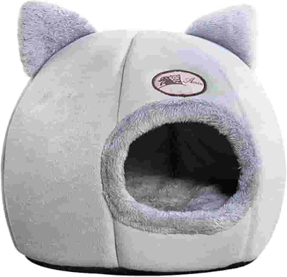 Mingzhe Barraca para Animais de Estimação Cama Caverna para Gatos/Cachorros Pequenos Veludo 2 em 1, Cama Cabana com Almofada Removível Lavável