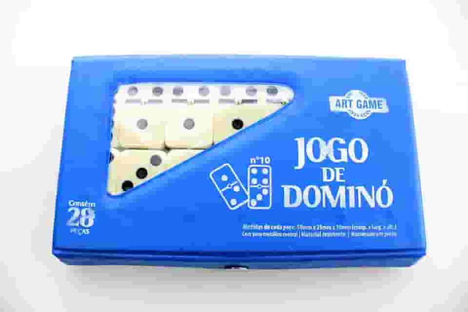 Jogo Dominó Profissional De Osso Estojo com 28 Peças Grandes Cores Variadas