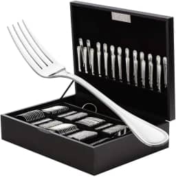 WOLFF Faqueiro de Aço Inox Avalon 130 Peças Sem Estojo - Serve 12 Pessoas - Jogos de Talheres - Mesa Posta - Utensílios de Cozinha, Enxoval, Casamento, Decoração