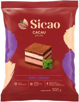 Cacau Em Pó Alcalino 100% 500g Sicao