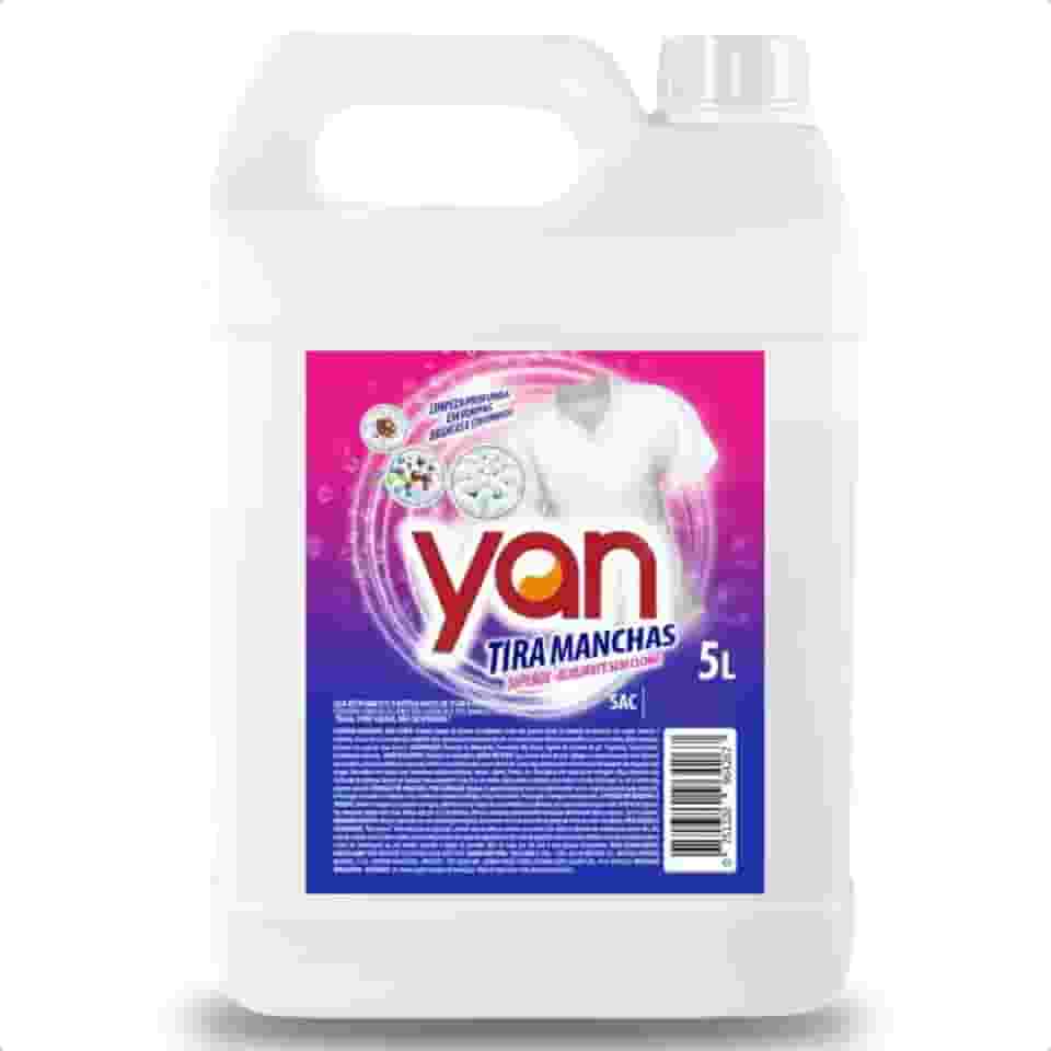 Tira Manchas Para Roupas Brancas e Coloridas Alvejante Em Liquido Sem Cloro Branqueador Yan 5 Litros
