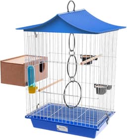 Gaiola Calopsita Agapornis Acessórios Brinquedos Vivopet Epóxi Criadeira com Ninho (Azul)