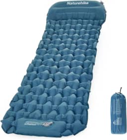 ISOLANTE INFLÁVEL NATUREHIKE FC-12 COM TRAVESSEIRO E BOMBA DE AR EMBUTIDA (Azul)