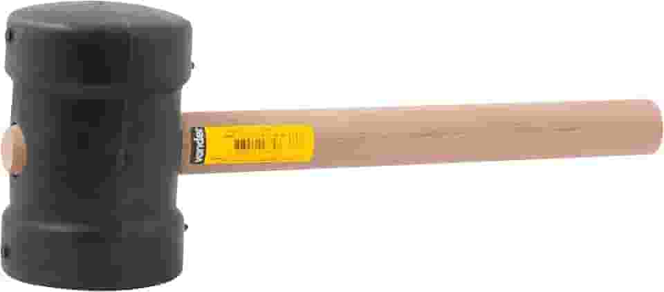 Vonder, Martelo De Borracha 80 Mm, Cabo Em Madeira, Preto.