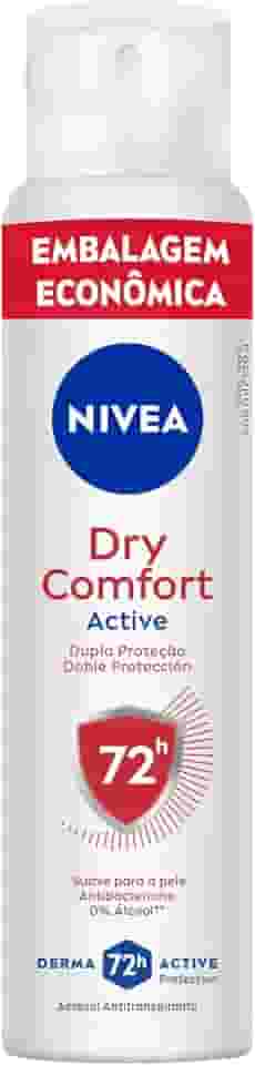 NIVEA Desodorante Antitranspirante Aerossol Dry Comfort 200ml - Proteção eficaz de 48 horas contra suor e mau odor, com 2x mais ativos hidratantes, garantindo axilas secas e saudáveis