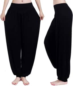 Calças Femininas de Harém Modal de Cintura Alta para Dançar e Fazer Exercícios